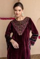 WINE EMBROIDERED PHERAN SET